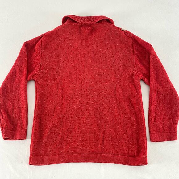 Vintage Twee Hearts Diamonds Wonderland Red Cardigan Sweater Sz Small - Picture 12 of 12
